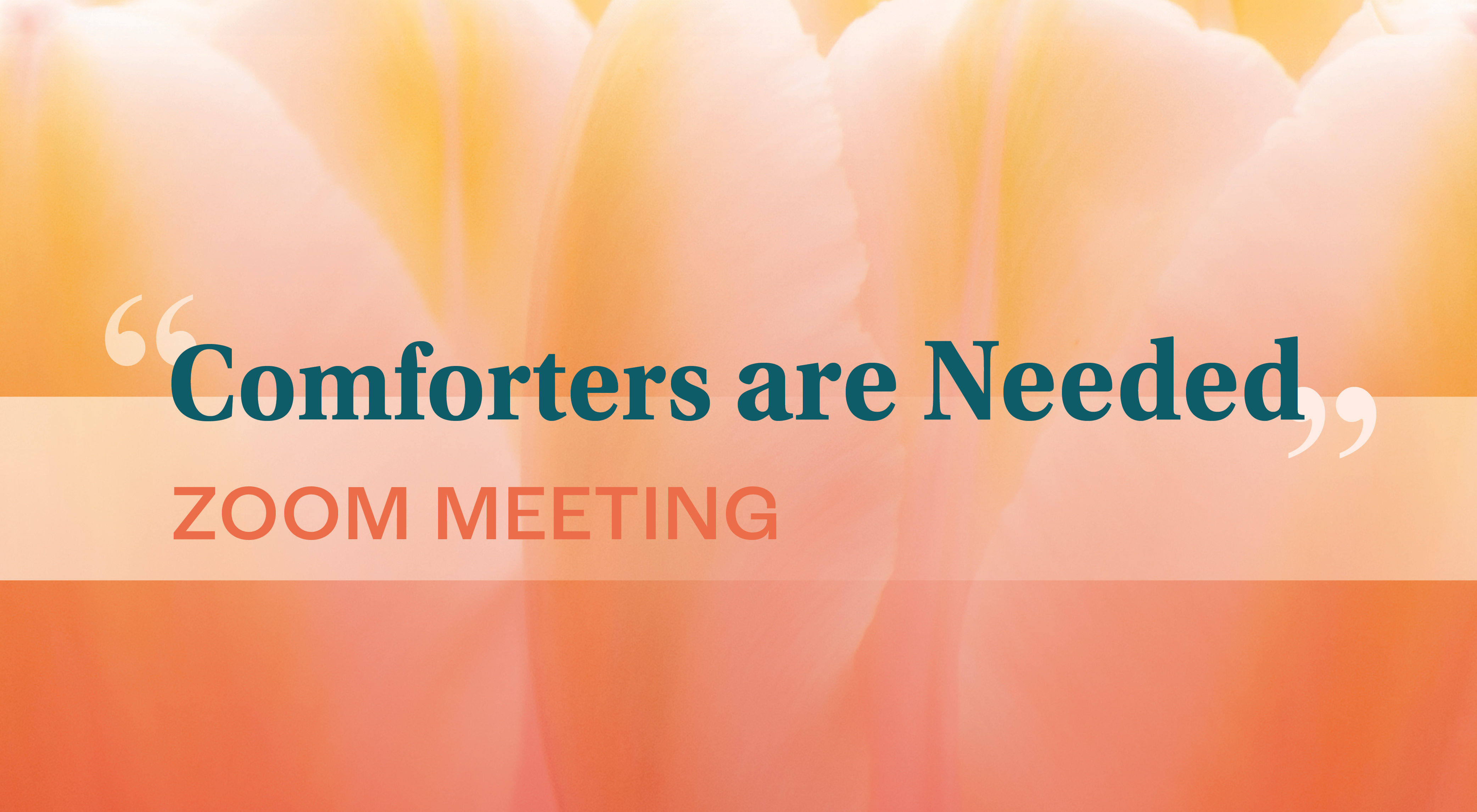 “Comforters are Needed” Zoom meeting