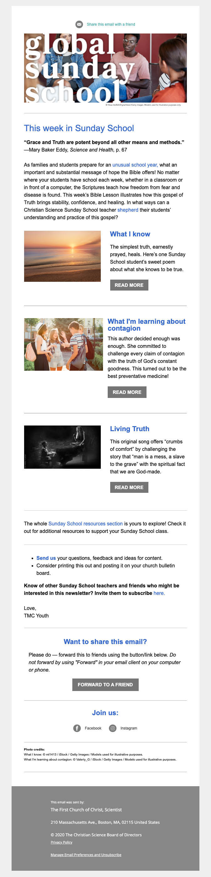 Sample of Global Sunday School newsletter